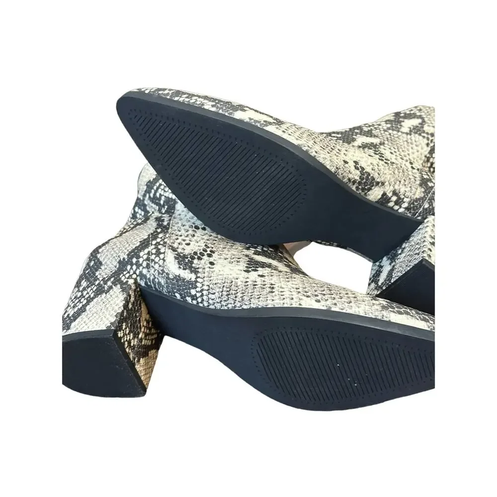 MADDEN GIRL Rapid Sock Booties Snake-Skin Booties, Size 7.5